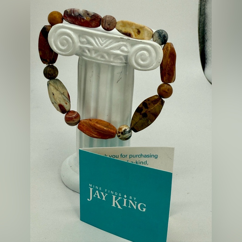 NWT Jay King DTR Size 7 Stretch Bracelet – Multicolor Confetti Opal Thunder Eggs